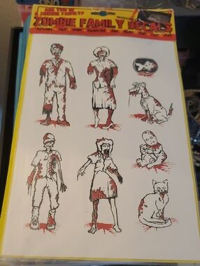 Zombie Family Vinyl Car Window Stickers Decals Blood Red, Black, White Gag Gift